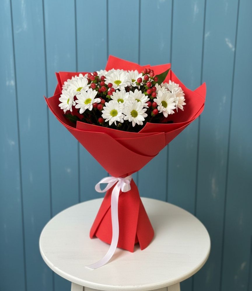 Букет цветов из: Хризантемы в Романовской