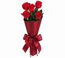 Букет 5 Красных роз Эдлесс Лав в Романовской
