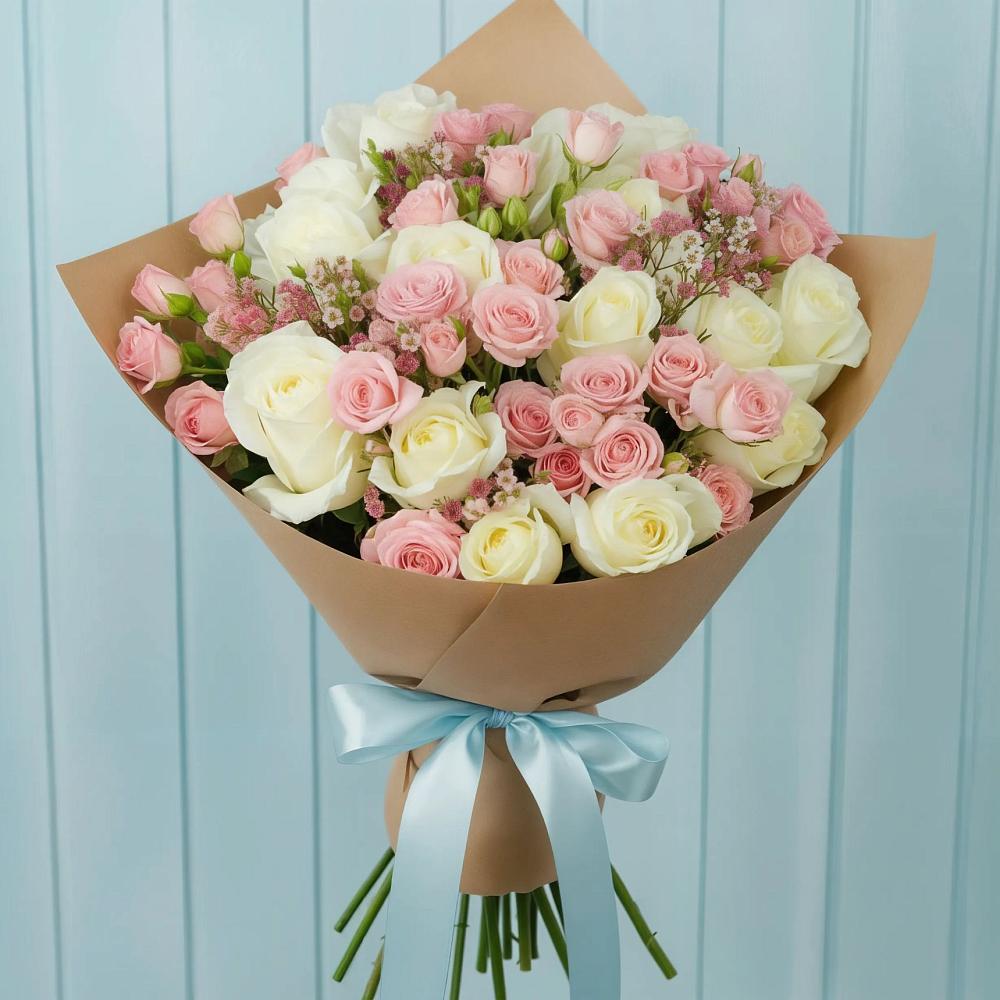 Букет цветов из: Розы в Романовской