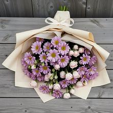 Букет цветов из:  Розы и Хризантемы в Романовской