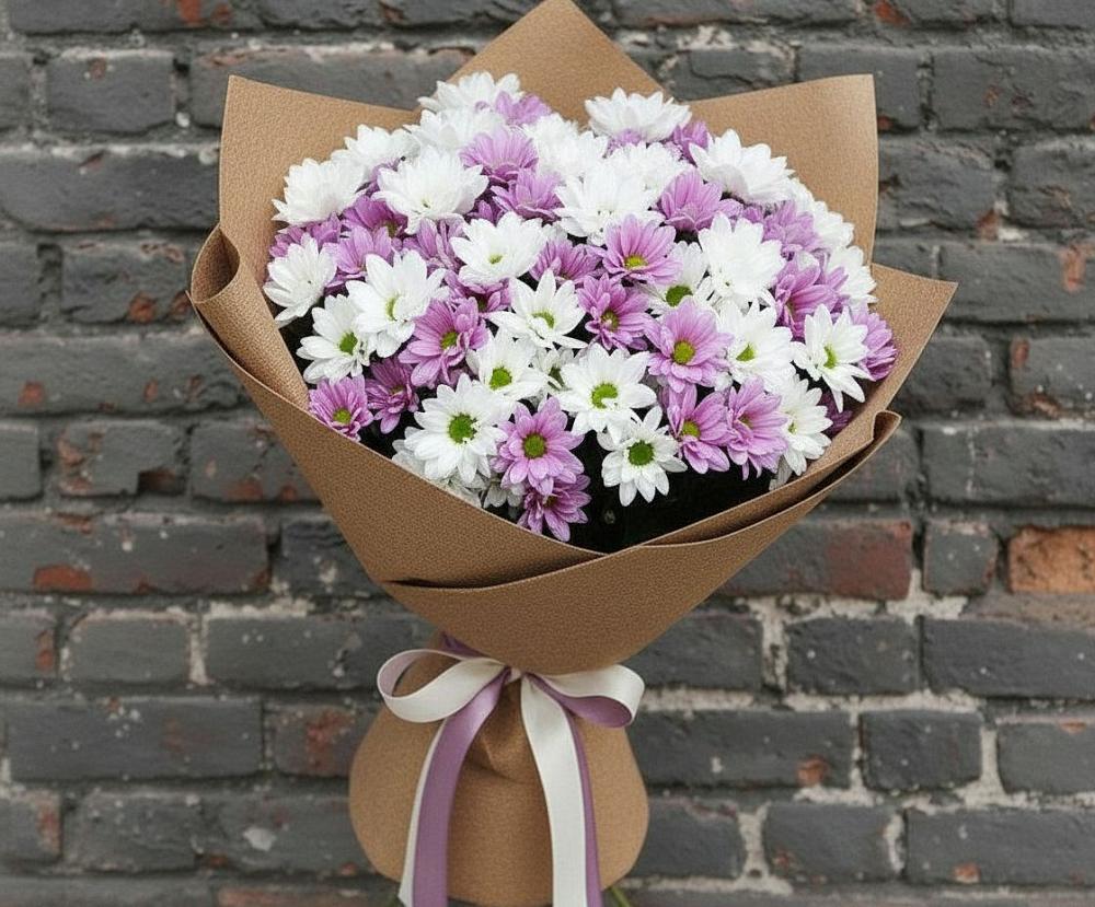 Букет цветов из: Хризантемы в Романовской