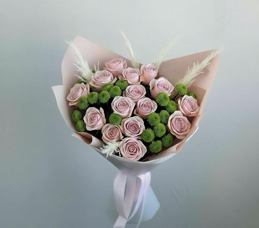 Букет цветов из: Розы и Хризантемы в Романовской