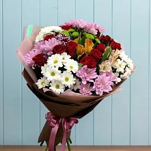 Букет цветов из:  Розы, Хризантемы и Альстромерии в Романовской