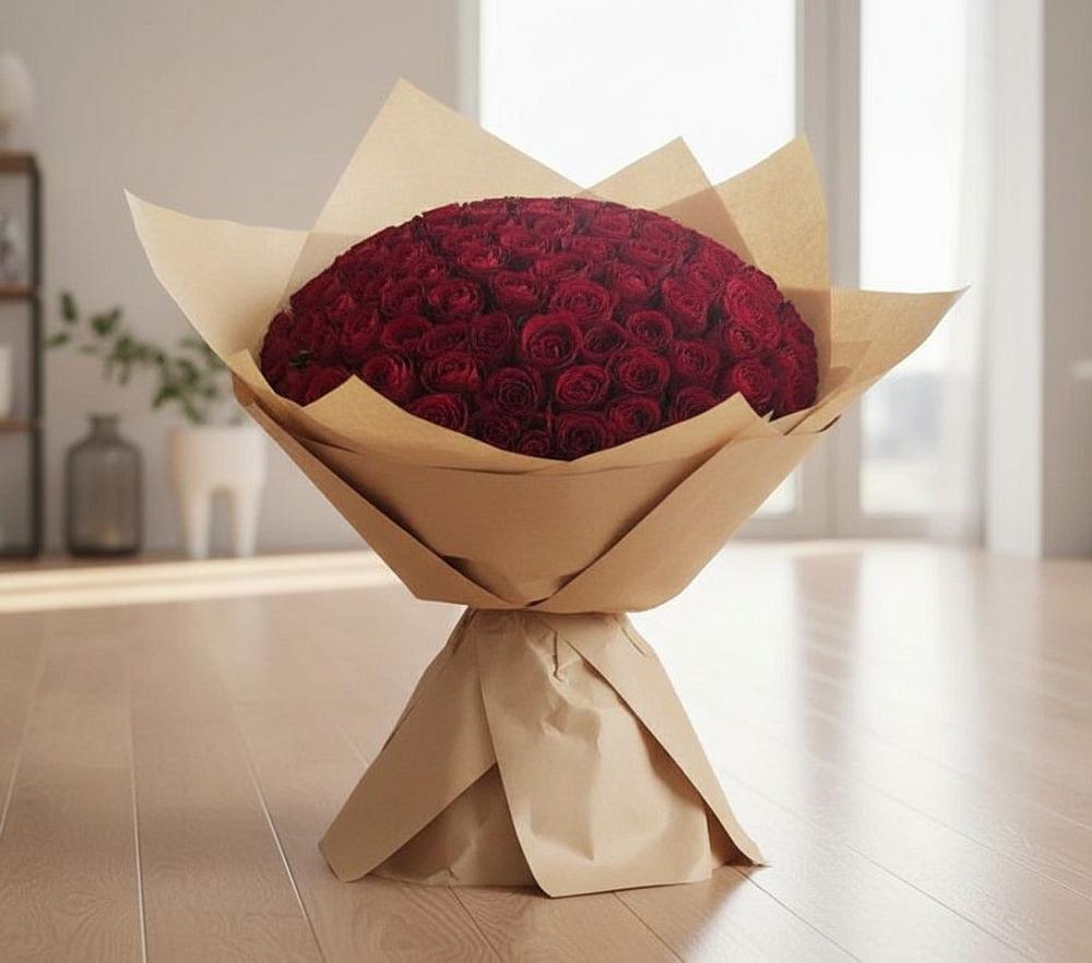 Букет 101 Красная роза в Романовской