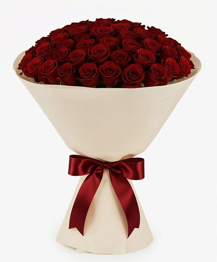 Букет 101 Бордовая роза Блэк Бакарра в Романовской